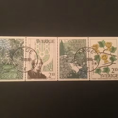 BOTANISKA TRÄDGÅRDAR facit nr 1470-1473 i LYXSTÄMPLAT BLOCK KÅGE