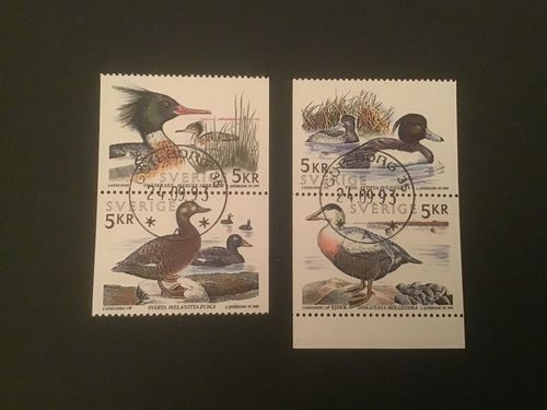 SJÖFÅGLAR 1993 facit nr 1806+1807 och 1808-1809 LYXSTÄMPLAD SERIE GÖTEBORG 35