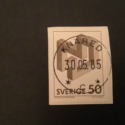 OMÖJLIGA FIGURER facit nr 1200 LYXSTÄMPLAT PÅ KLIPP KNÄRED