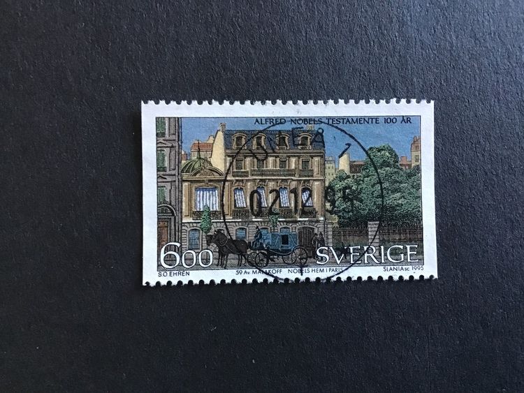 ALFRED NOBELS TESTAMENTE facit nr 1935 lyxstämplat UMEÅ 1