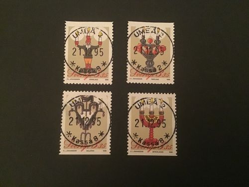 JULPOST 1995 facit nr 1930-1933 LYXSTÄMPLAD SERIE UMEÅ 2