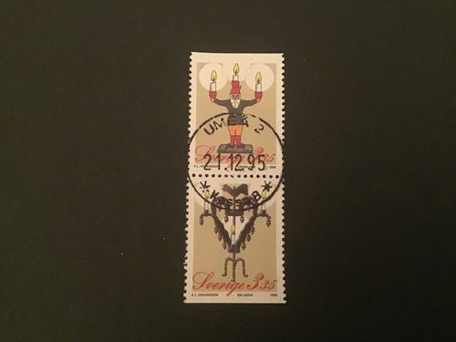 JULPOST 1995 facit nr 1932 SX LYXSTÄMPLAT PAR UMEÅ 2
