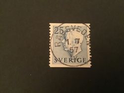 GUSTAF VI ADOLF TYP I facit nr 406 A LYXSTÄMPLAT RÅGSVEDEN