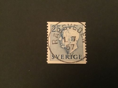 GUSTAF VI ADOLF TYP I facit nr 406 A LYXSTÄMPLAT RÅGSVEDEN