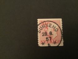 GUSTAF VI ADOLF TYP I facit nr 410 PRAKTSTÄMPEL SUNNEMO