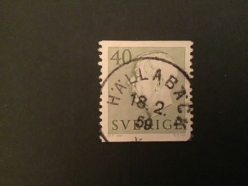 GUSTAF VI ADOLF TYP II facit nr 417 PRAKTSTÄMPLAT HÄLLABÄCK