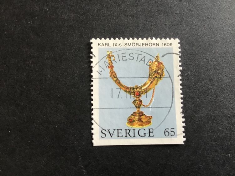 RIKSREGALIERNA facit nr 744 B2 LYXSTÄMPLAT MARIESTAD