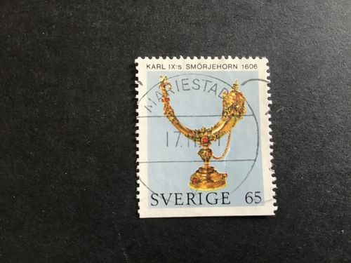 RIKSREGALIERNA facit nr 744 B2 LYXSTÄMPLAT MARIESTAD