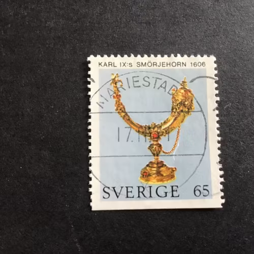 RIKSREGALIERNA facit nr 744 B2 LYXSTÄMPLAT MARIESTAD