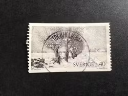 NATURMOTIV 1973 facit nr 818 LYXSTÄMPLAT STOCKHOLM BAN