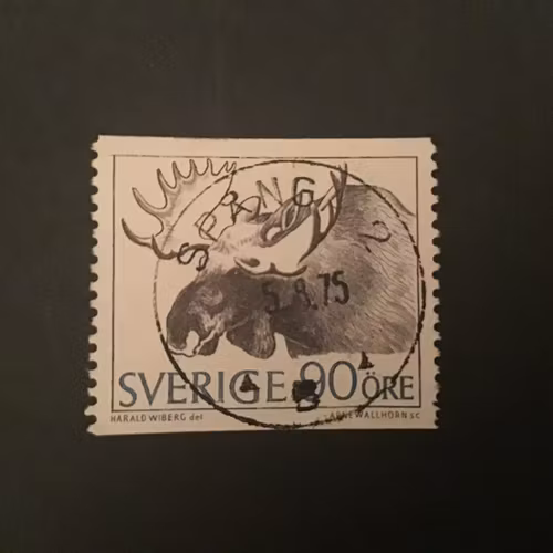 BRUKSFRIMÄRKEN facit nr 615 LYXSTÄMPLAT SPÅNGA 2