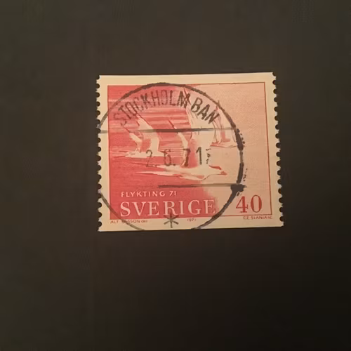 FLYKTING 71 facit nr 723 LYXSTÄMPLAT STOCKHOLM BAN