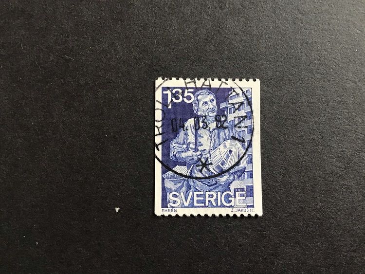 TIDNINGSDISTRUBITÖR facit nr 1202 LYXSTÄMPLAT TROLLHÄTTAN 1