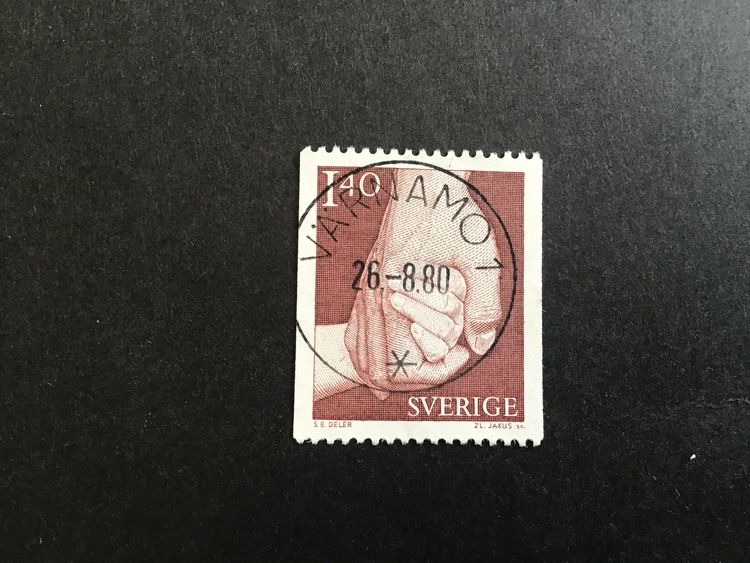 TA HAND OM 1980 facit nr 1120 LYXSTÄMPLAT VÄRNAMO 1