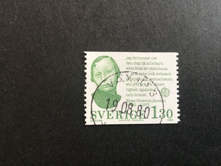 EUROPA IX BEMÄRKTA PERSONER 1980 facit nr 1123 PRAKTSTÄMPLAT VÄXJÖ 3