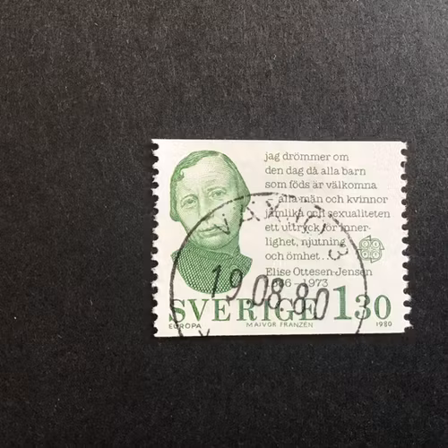 EUROPA IX BEMÄRKTA PERSONER 1980 facit nr 1123 PRAKTSTÄMPLAT VÄXJÖ 3