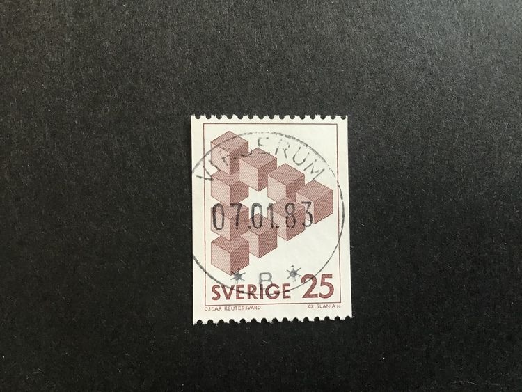 OMÖJLIGA FIGURER 1982 facit nr 1199 LYXSTÄMPLAT VIRSERUM