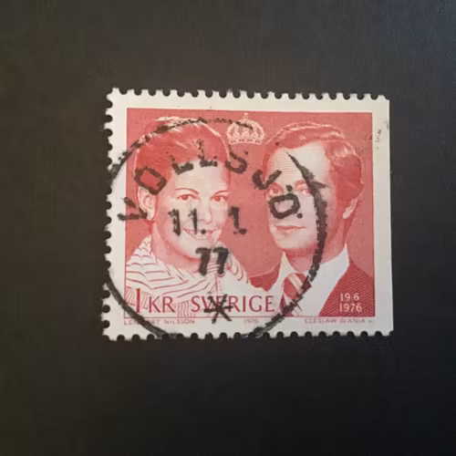 KUNGABRÖLLOP facit nr 969 B2 PRAKTSTÄMPLAT VOLLSJÖ