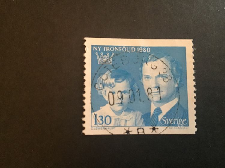 NY TRONFÖLJD 1980 facit nr 1118 A LYXSTÄMPLAT GÖTEBORG 38