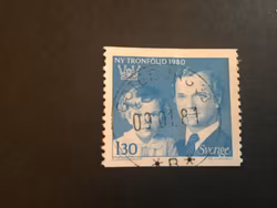 NY TRONFÖLJD 1980 facit nr 1118 A LYXSTÄMPLAT GÖTEBORG 38