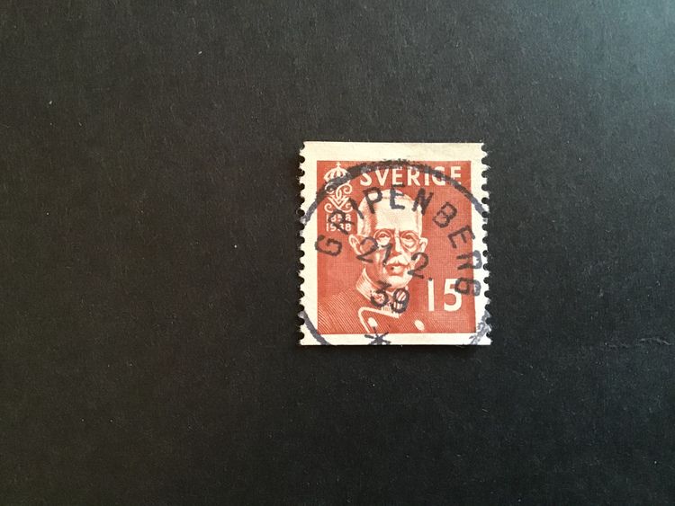 GUSTAF V 80 ÅR facit nr 267 A PRAKTSTÄMPLAT GRIPENBERG