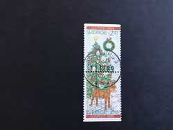 JULPOST 1989 facit nr 1596 SX LYXSTÄMPLAT PAR GÖTEBORG 3