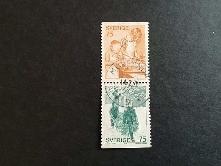 JULFÖRBEREDELSER facit nr 1023 SX LYXSTÄMPLAT PAR MÖRLUNDA