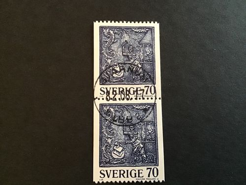 SÄTTUGNSHÄLL 1977 facit nr 1009 i  LYXSTÄMPLAT PAR BJÄRNUM