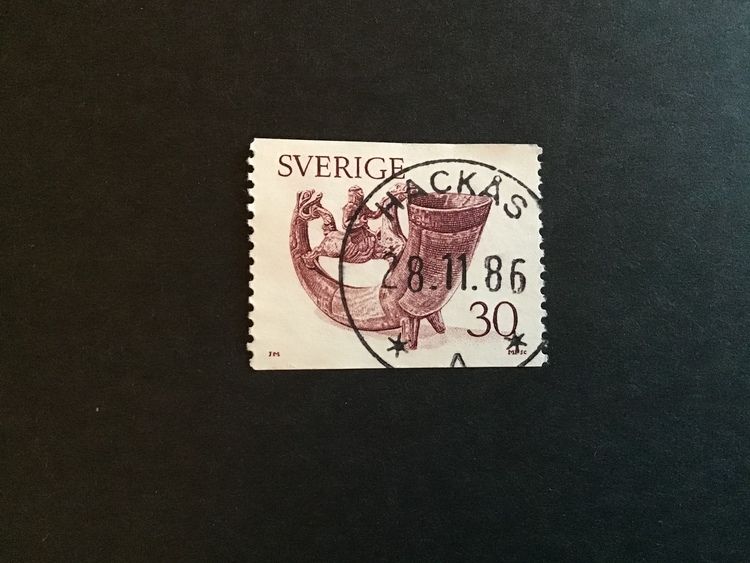 DRYCKESHORN 1976 facit nr 973 PRAKTSTÄMPLAT HACKÅS