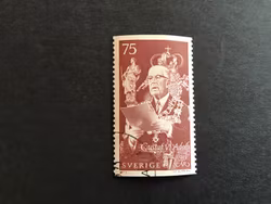 GUSTAF VI ADOLF 90 ÅR 1972 STÄMPLAT MÄRKE, facit nr 800