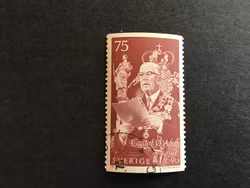 GUSTAF VI ADOLF 90 ÅR STÄMPLAT MÄRKE, facit nr 800