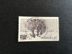NATURMOTIV 1973 facit nr 818 LYXSTÄMPLAT BANKERYD