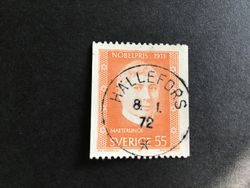 NOBELPRISTAGARE 1911 facit nr 751 A  LYXSTÄMPLAT HÄLLEFORS