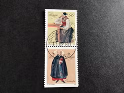 FOLKDRÄKTER 1979 facit nr 1106 SX  LYXSTÄMPLAT PAR STOCKHOLM