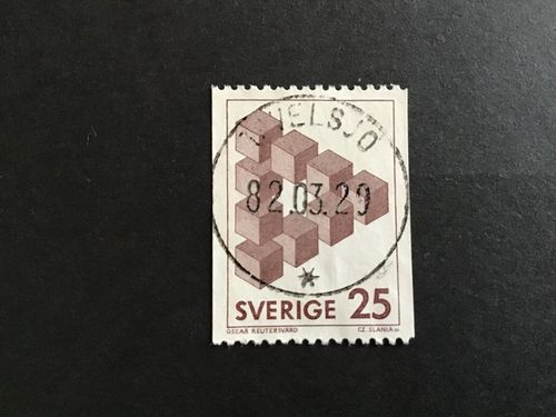 OMÖJLIGA FIGURER 1982 facit nr 1199 LYXSTÄMPLAT TAVELSJÖ