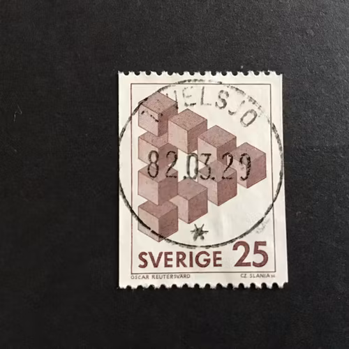 OMÖJLIGA FIGURER 1982 facit nr 1199 LYXSTÄMPLAT TAVELSJÖ
