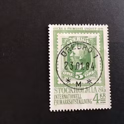 STOCKHOLMIA 86 I facit nr 1262 LYXSTÄMPLAT ÖREBRO 1