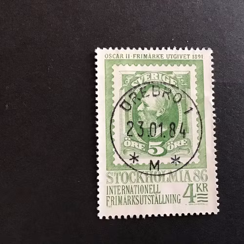 STOCKHOLMIA 86 I facit nr 1262 LYXSTÄMPLAT ÖREBRO 1