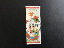 JULPOST 1989 facit nr 1598 SX LYXSTÄMPLAT PAR AVESTA 1