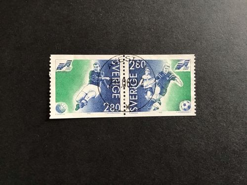 EM I FOTBOLL 1992 facit nr 1733 SX1 LYXSTÄMPLAT PAR AVESTA 1