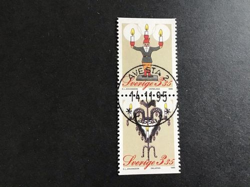 JULPOST 1995 facit nr 1932 SX LYXSTÄMPLAT PAR AVESTA 2