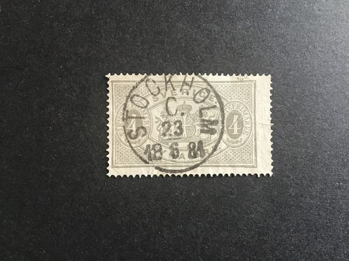 FACIT NR TJ 2 LYXSTÄMPLAT STOCKHOLM C BRUTEN HÖRNTAND