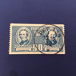 FOLKSKOLAN 100 ÅR 1942 LYXSTÄMPLAT PKP 134