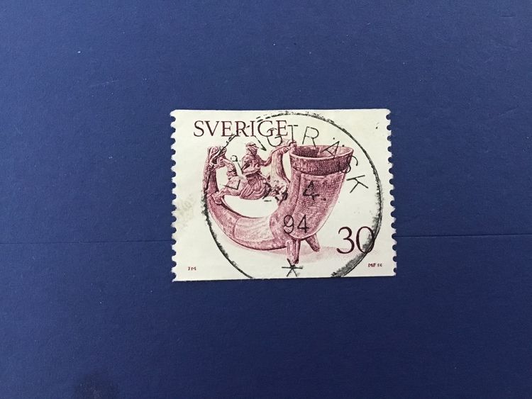 DRYCKESHORN 1976 facit nr 973 LYXSTÄMPLAT LÅNGTRÄSK