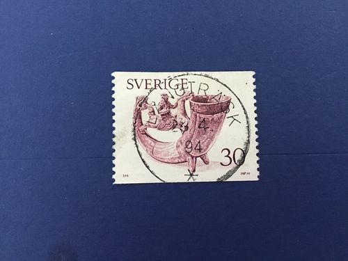 DRYCKESHORN 1976 facit nr 973 LYXSTÄMPLAT LÅNGTRÄSK