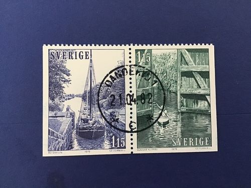 GÖTA KANAL 1979 facit nr 1087 SX LYXST PAR DANDERYD 1