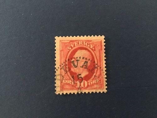 OSCAR II KOPPARTRYCK facit nr 54 med SPEGELTRYCK