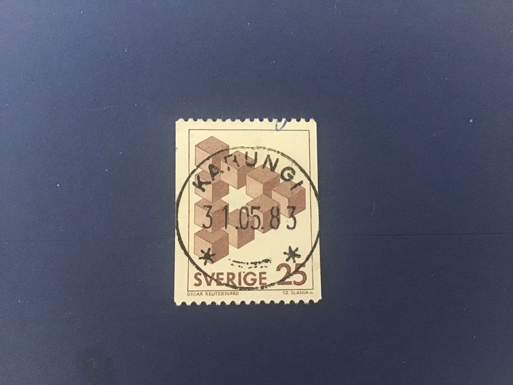 OMÖJLIGA FIGURER facit nr 1199 LYXSTÄMPLAT KARUNGI