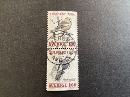 JULPOST 1984 facit nr 1326 SX1 LYXST PAR GÖTEBORG 1