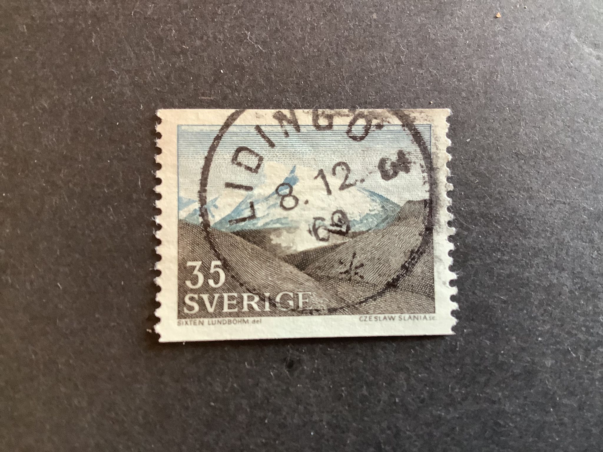 FJÄLLET 1967 facit nr 599 A PRAKTST LIDINGÖ 3